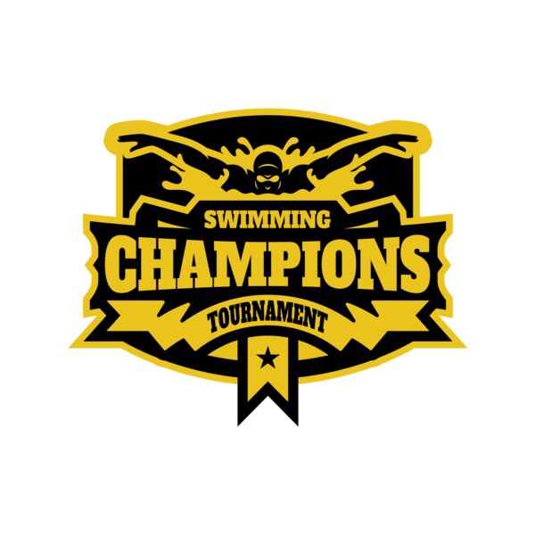 Champions Swimming Tournament logo template Thumbnail
